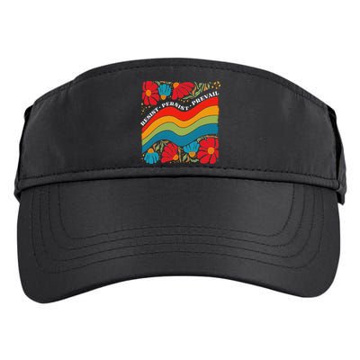 Resist Persist Prevail Funny Liberal Political Boho Floral Adult Drive Performance Visor