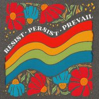 Resist Persist Prevail Funny Liberal Political Boho Floral Cotton Canvas Backpack
