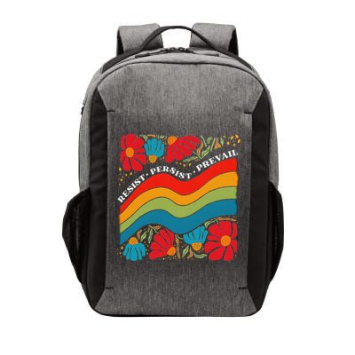 Resist Persist Prevail Funny Liberal Political Boho Floral Vector Backpack