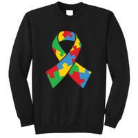 Ribbon Puzzle Piece Autism Awareness Month Gift Sweatshirt