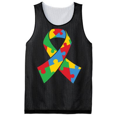 Ribbon Puzzle Piece Autism Awareness Month Gift Mesh Reversible Basketball Jersey Tank