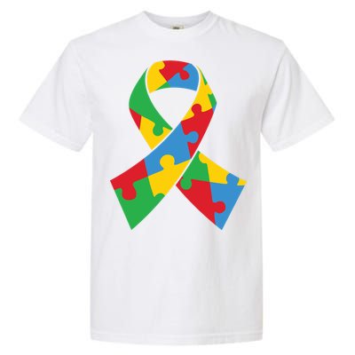 Ribbon Puzzle Piece Autism Awareness Month Gift Garment-Dyed Heavyweight T-Shirt