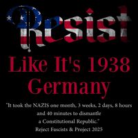 Resist Pritker Quote Germany 1938 Reject Fascism And Project Flat Bill Trucker Hat
