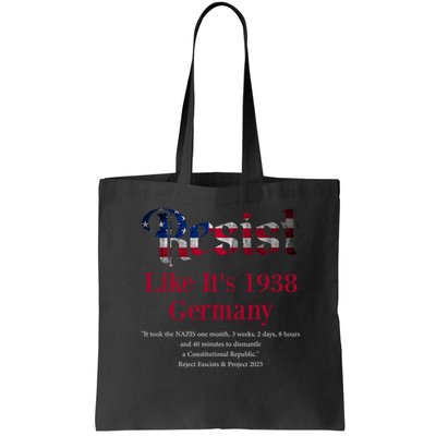 Resist Pritker Quote Germany 1938 Reject Fascism And Project Bag