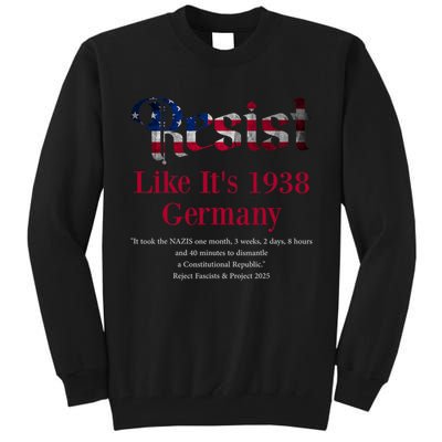 Resist Pritker Quote Germany 1938 Reject Fascism And Project Tall Sweatshirt