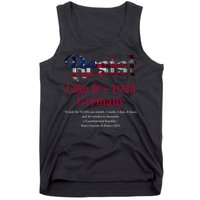 Resist Pritker Quote Germany 1938 Reject Fascism And Project Tank Top