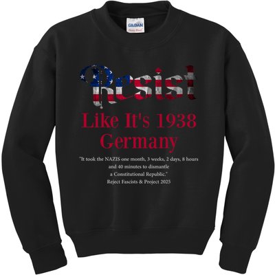 Resist Pritker Quote Germany 1938 Reject Fascism And Project Kids Sweatshirt