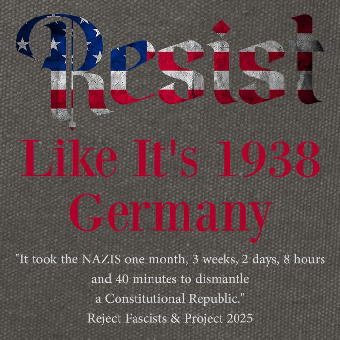 Resist Pritker Quote Germany 1938 Reject Fascism And Project Cotton Canvas Backpack