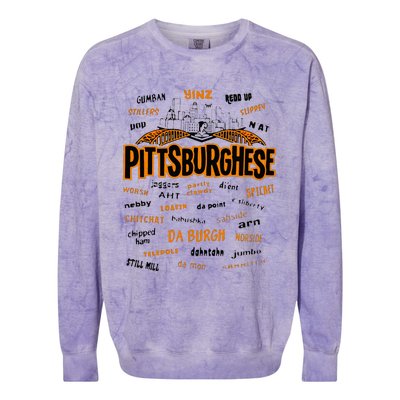 Rare Pittsburghese Colorblast Crewneck Sweatshirt