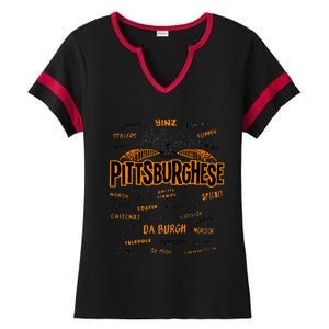 Rare Pittsburghese Ladies Halftime Notch Neck Tee