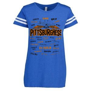 Rare Pittsburghese Enza Ladies Jersey Football T-Shirt