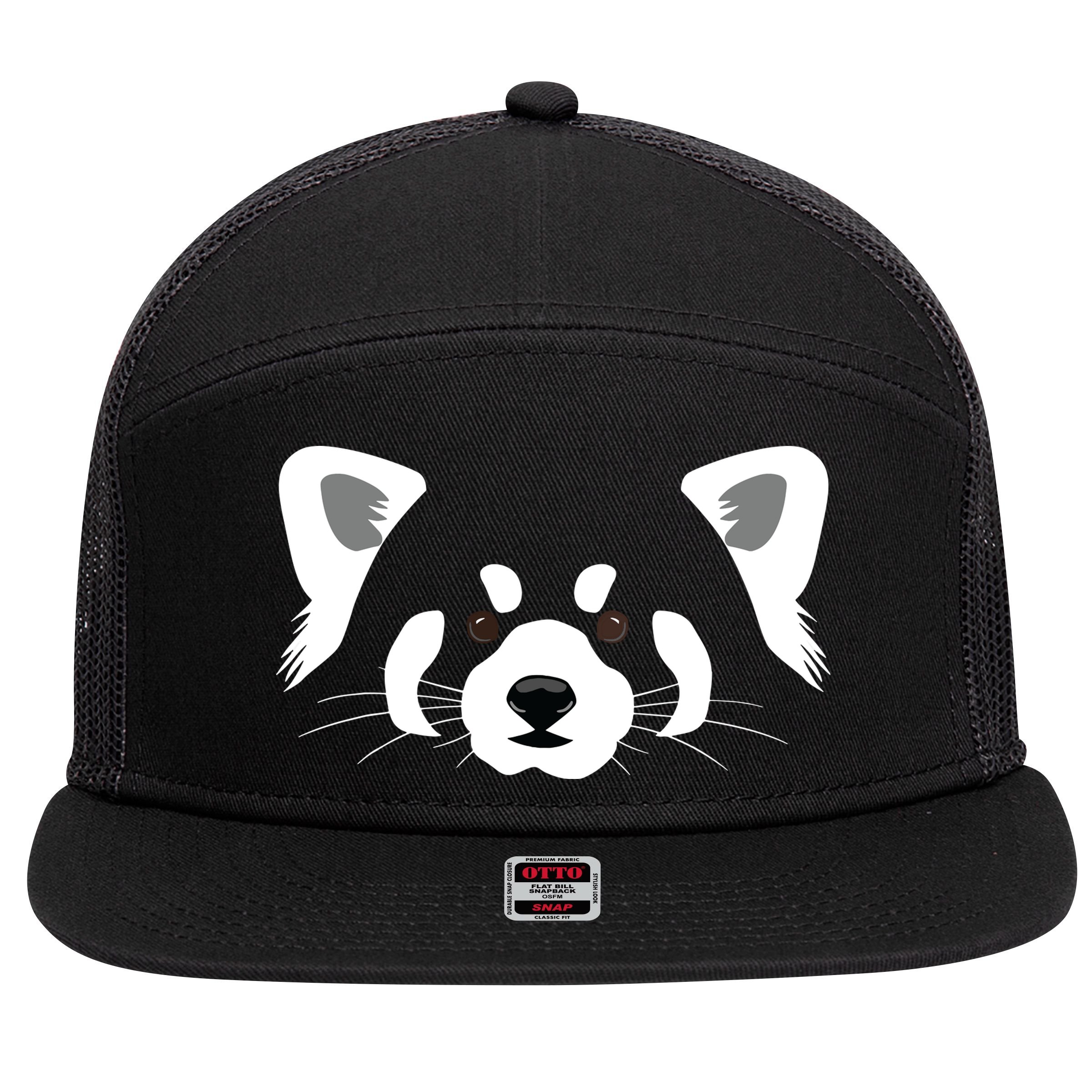 Red Panda 7 Panel Mesh Trucker Snapback Hat