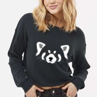 Red Panda Cropped Pullover Crew