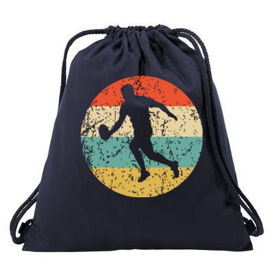 Rugby Player Retro Style Sports Drawstring Bag