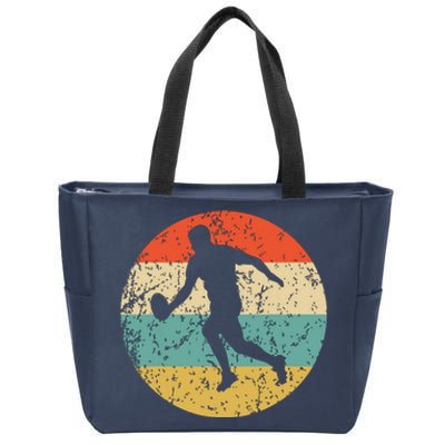 Rugby Player Retro Style Sports Zip Tote Bag