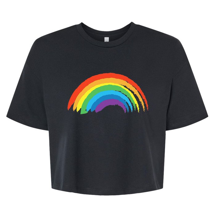 Rainbow Pride Retro Bella+Canvas Jersey Crop Tee