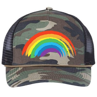 Rainbow Pride Retro Retro Rope Trucker Hat Cap