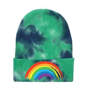 Rainbow Pride Retro Tie Dye 12in Knit Beanie