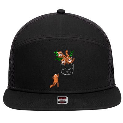 Red Panda 7 Panel Mesh Trucker Snapback Hat
