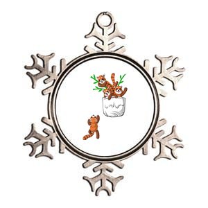 Red Panda Metallic Star Ornament