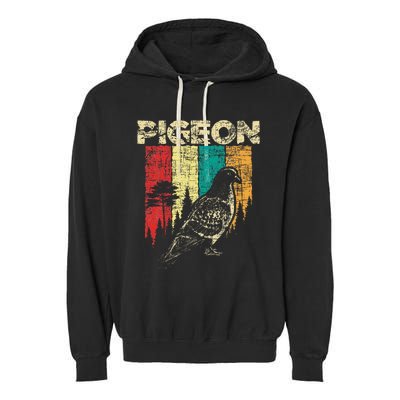 Retro Pigeon Racing Birdwatching Bird Lover Ornithologist Garment-Dyed Fleece Hoodie