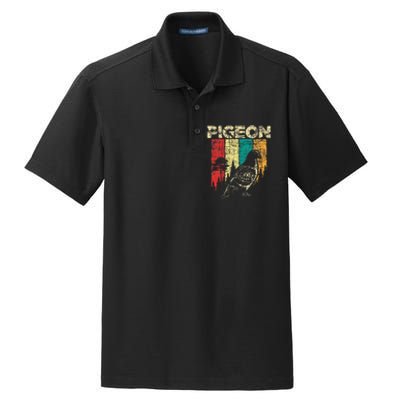 Retro Pigeon Racing Birdwatching Bird Lover Ornithologist Dry Zone Grid Polo