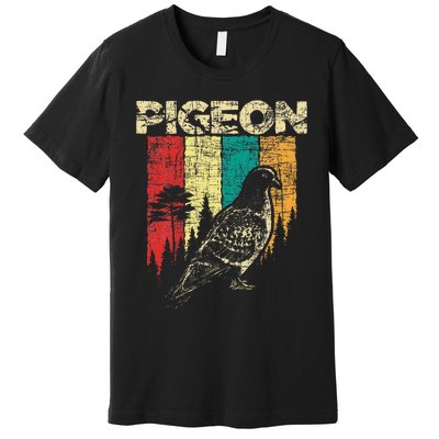 Retro Pigeon Racing Birdwatching Bird Lover Ornithologist Premium T-Shirt