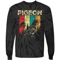 Retro Pigeon Racing Birdwatching Bird Lover Ornithologist Tie-Dye Long Sleeve Shirt