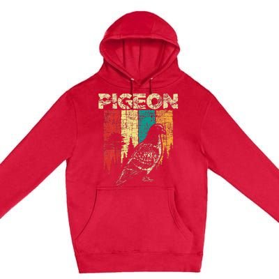 Retro Pigeon Racing Birdwatching Bird Lover Ornithologist Premium Pullover Hoodie