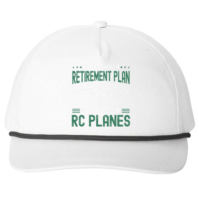 Rc Plane Retirement Plan Radio Controlled Airplane Snapback Five-Panel Rope Hat