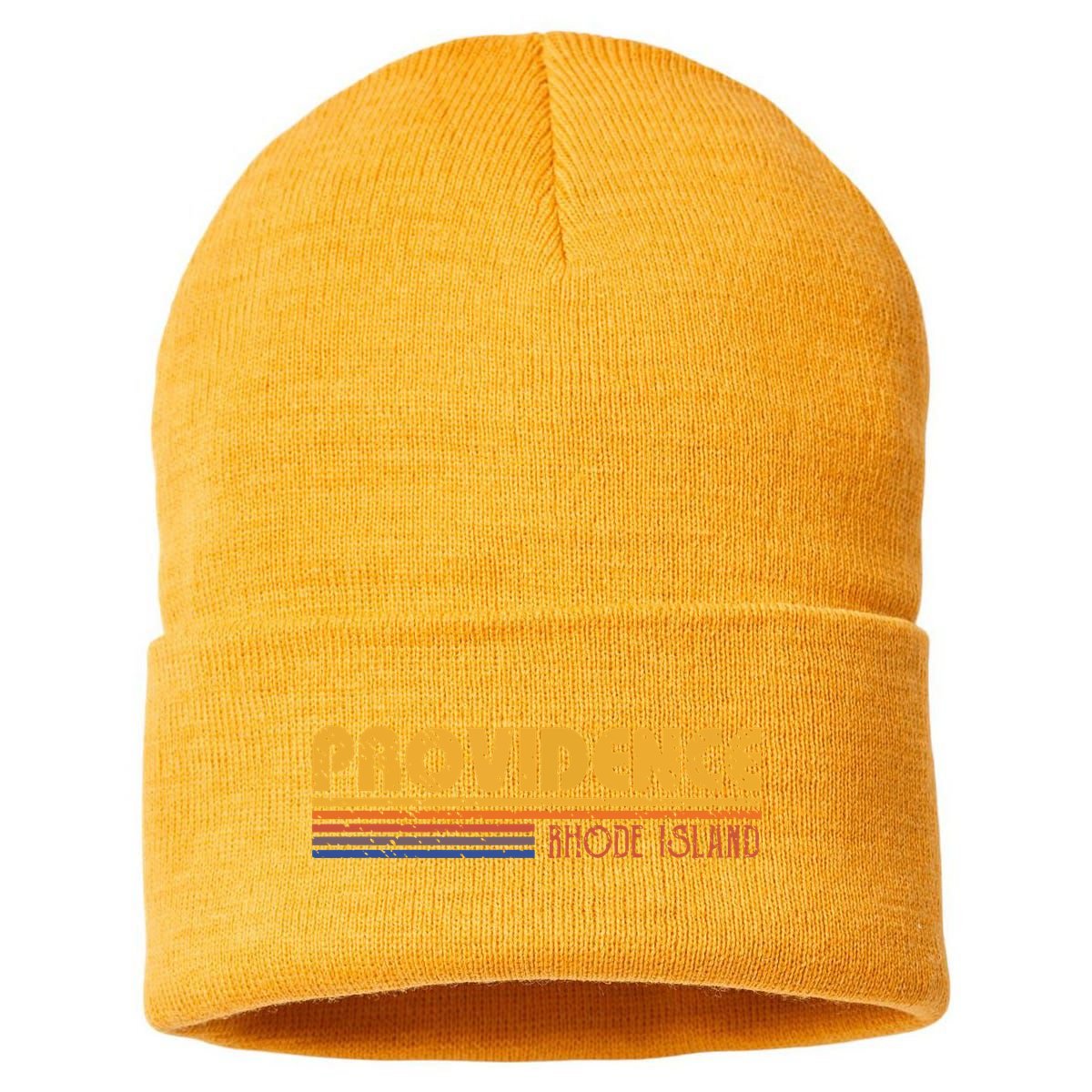 Retro Providence Rhode Island Sustainable Knit Beanie