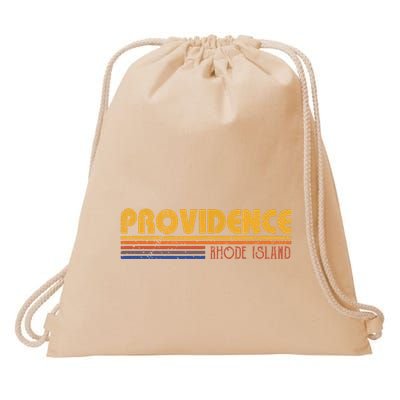 Retro Providence Rhode Island Drawstring Bag