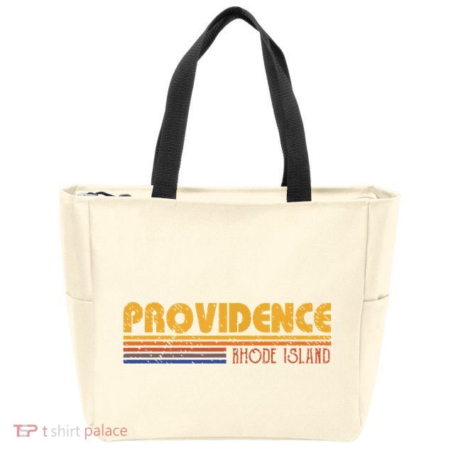 Retro Providence Rhode Island Zip Tote Bag