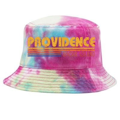 Retro Providence Rhode Island Tie-Dyed Bucket Hat