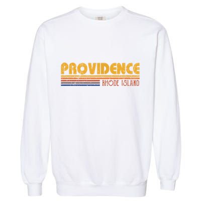 Retro Providence Rhode Island Garment-Dyed Sweatshirt