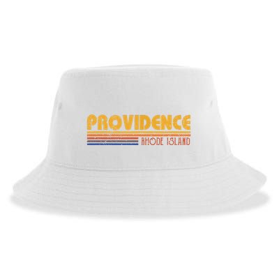 Retro Providence Rhode Island Sustainable Bucket Hat
