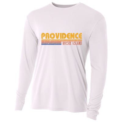 Retro Providence Rhode Island Cooling Performance Long Sleeve Crew