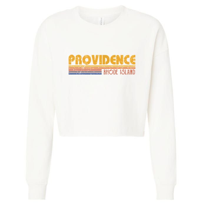Retro Providence Rhode Island Cropped Pullover Crew
