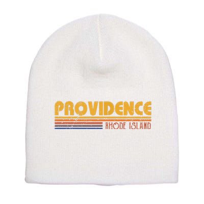 Retro Providence Rhode Island Short Acrylic Beanie