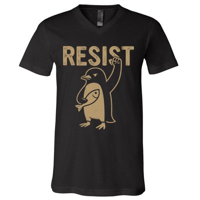 Resist Penguin V-Neck T-Shirt