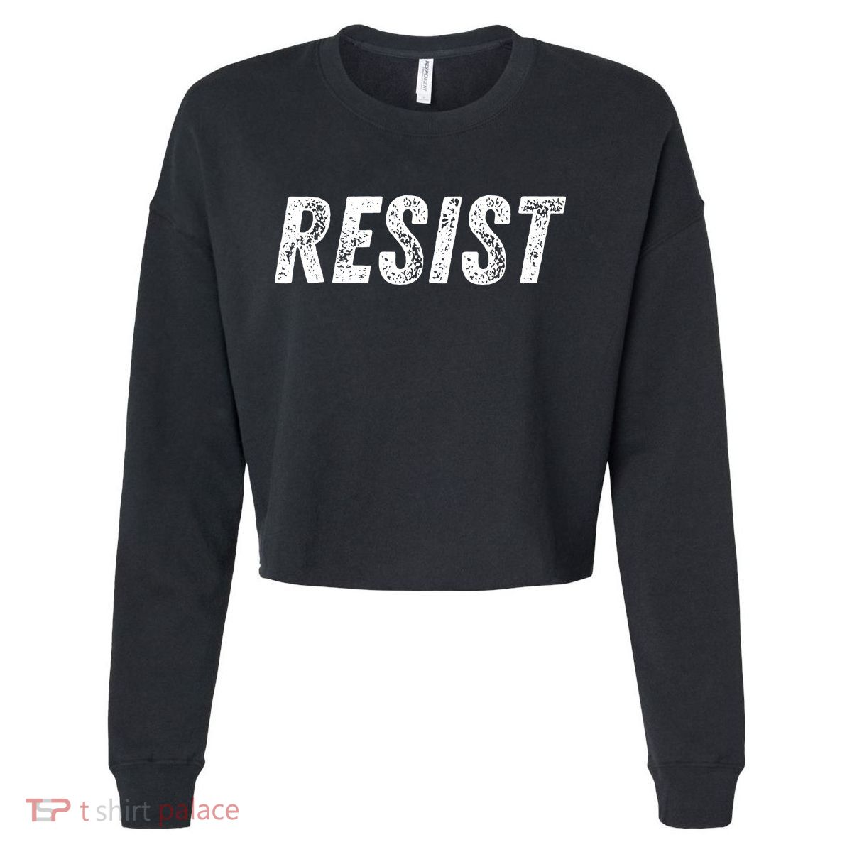 Resist Political Cropped Pullover Crew