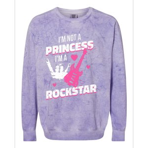 Rockstar Princess Roll Im Not A Princess Im A Rockstar Colorblast Crewneck Sweatshirt