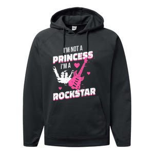 Rockstar Princess Roll Im Not A Princess Im A Rockstar Performance Fleece Hoodie