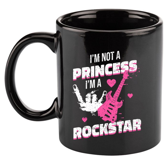 Rockstar Princess Roll Im Not A Princess Im A Rockstar 11oz C Handle Ceramic Mug