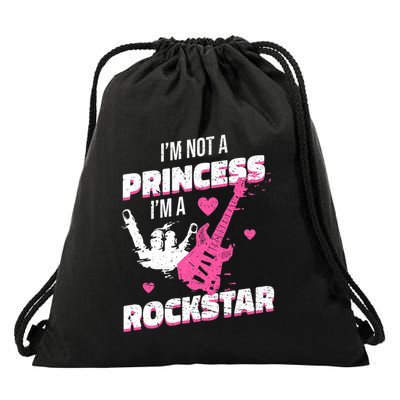 Rockstar Princess Roll Im Not A Princess Im A Rockstar Drawstring Bag