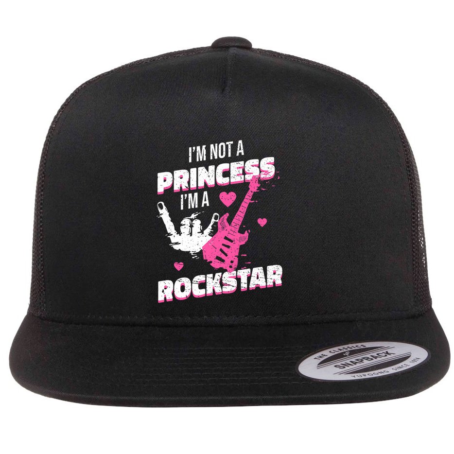 Rockstar Princess Roll Im Not A Princess Im A Rockstar Flat Bill Trucker Hat