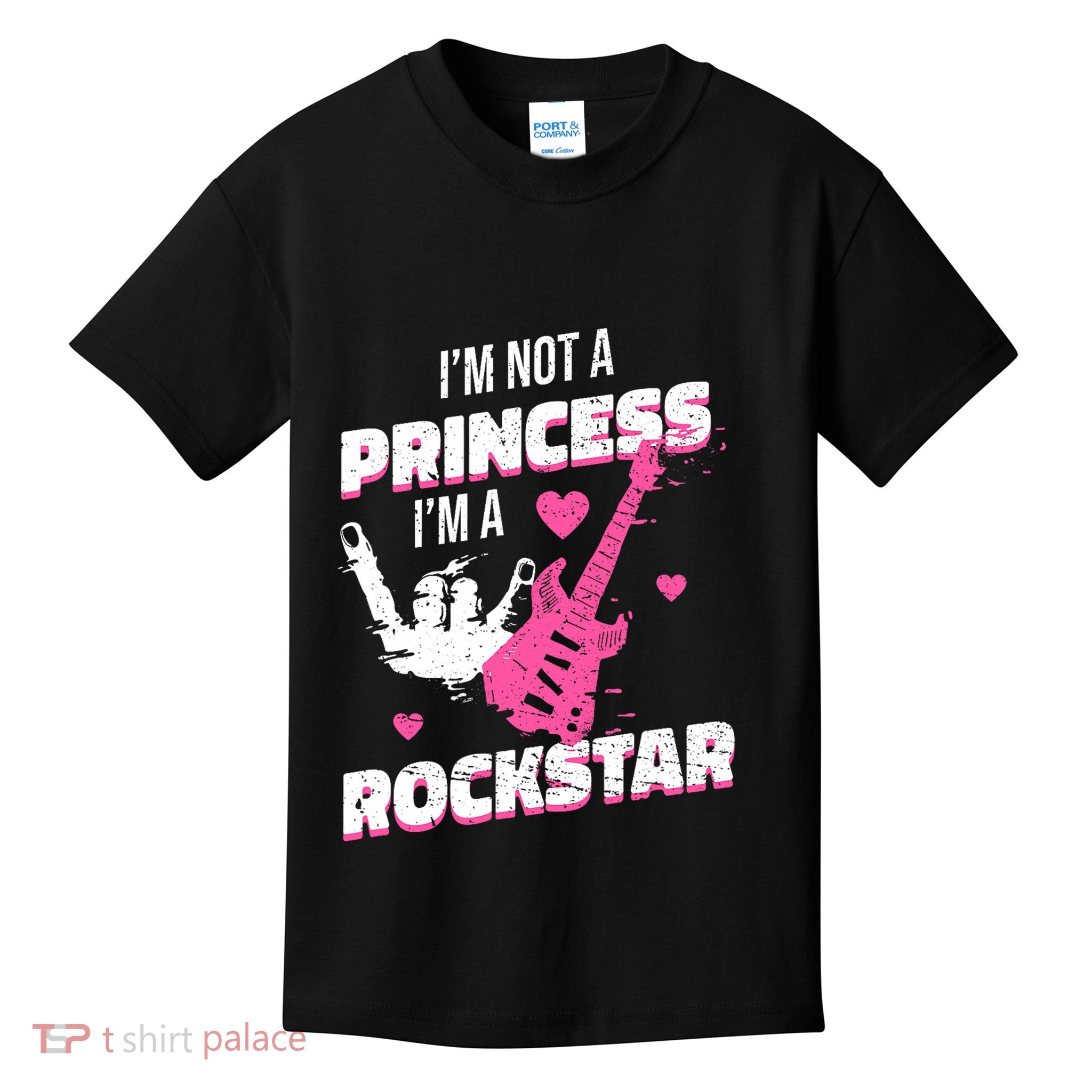 Rockstar Princess Roll Im Not A Princess Im A Rockstar Kids T-Shirt