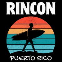 Rincon Puerto Rico Surf Retro Sunset Surfing Travel Drawstring Bag