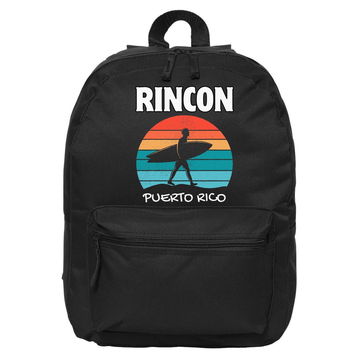 Rincon Puerto Rico Surf Retro Sunset Surfing Travel 16 in Basic Backpack