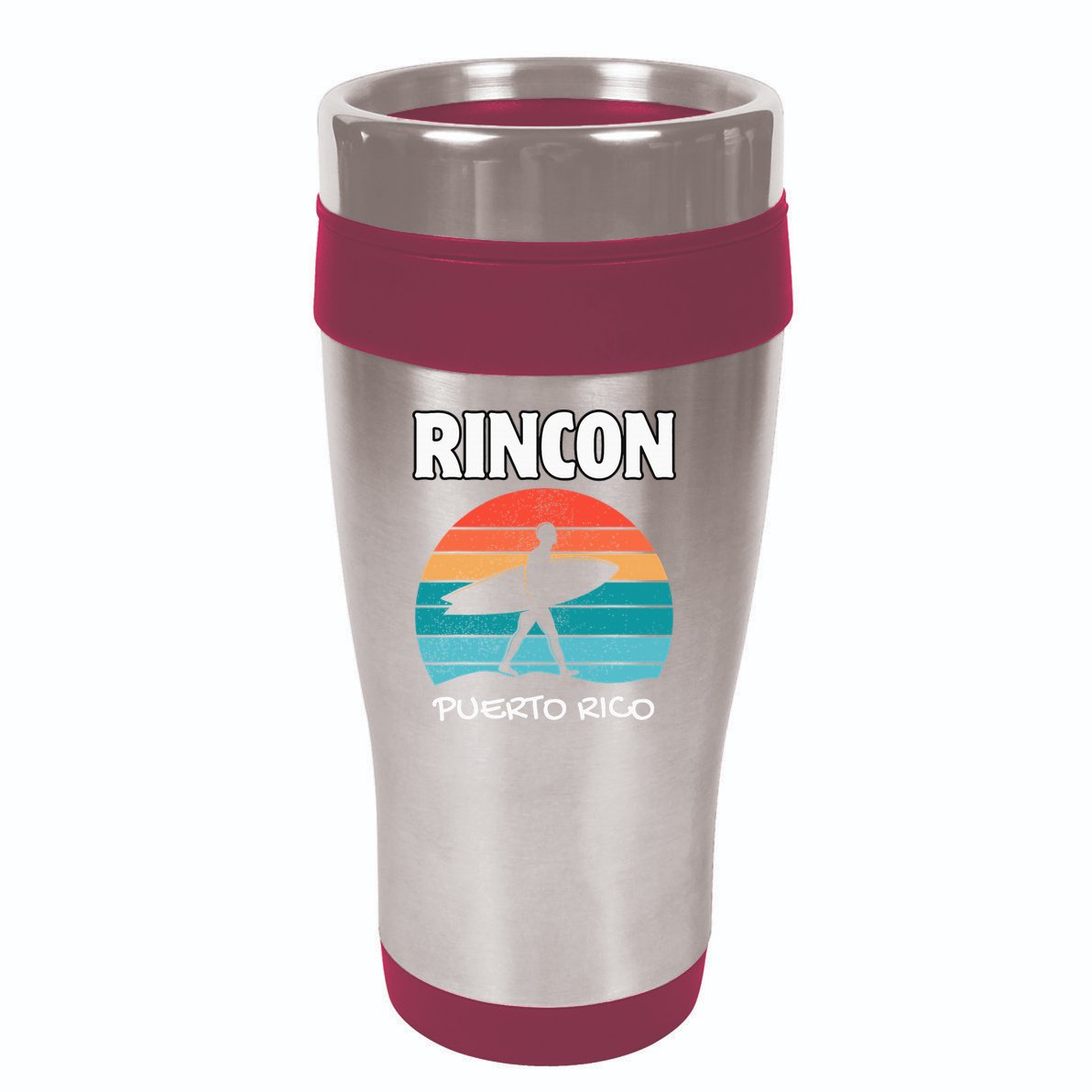 Rincon Puerto Rico Surf Retro Sunset Surfing Travel 16oz Travel Tumbler